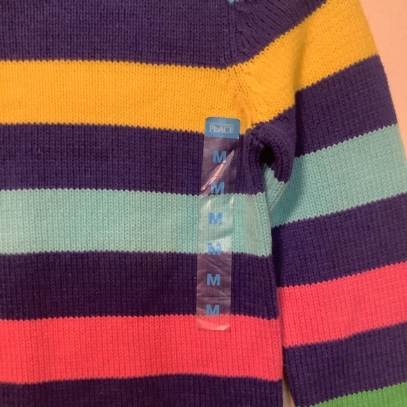 The children’s place NWT medium 7/8 retro striped multi color pullover sweater - Picture 3 of 8